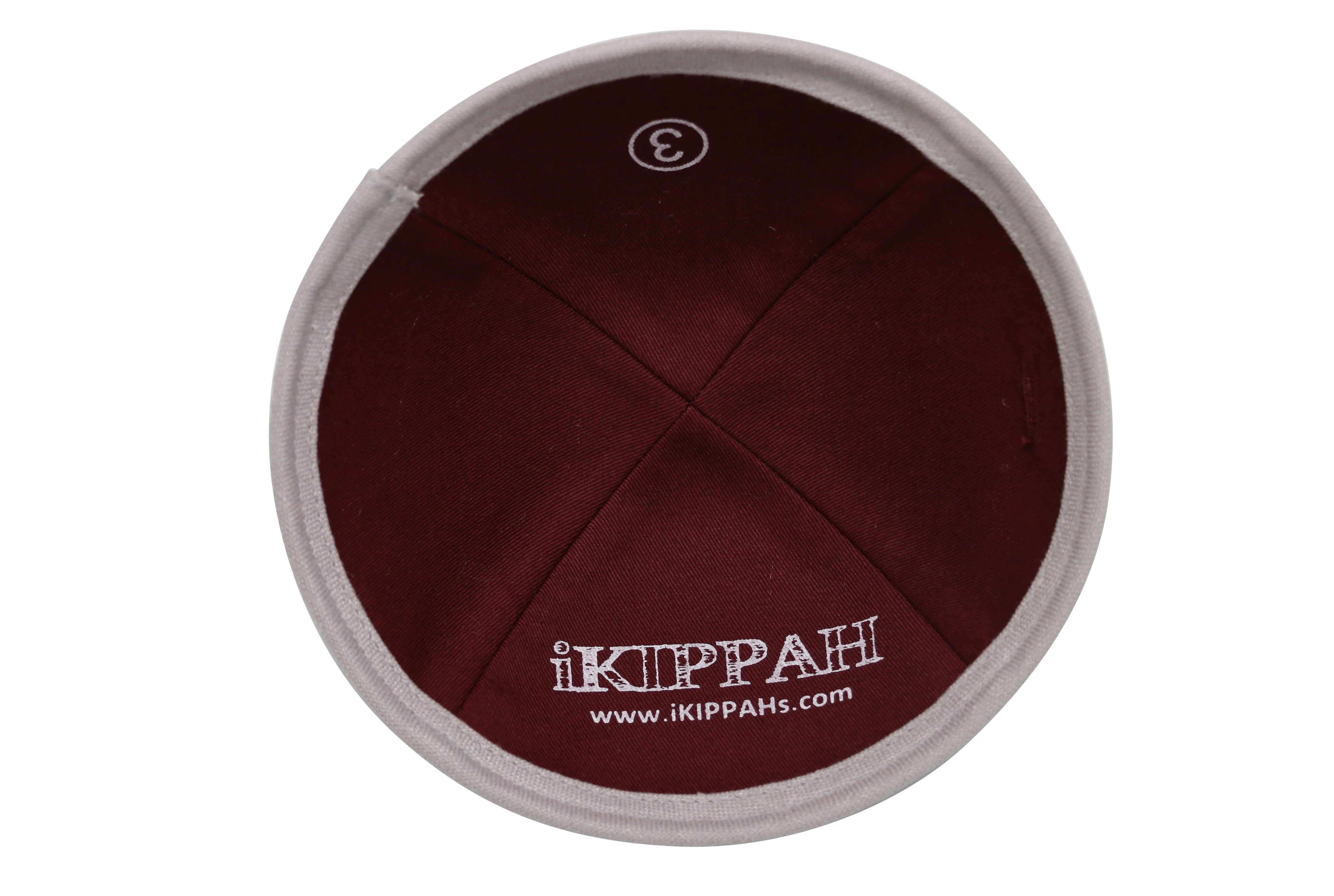 IKIPPAH LIGHT GRAY BURLAP YARMULKE - Image 3