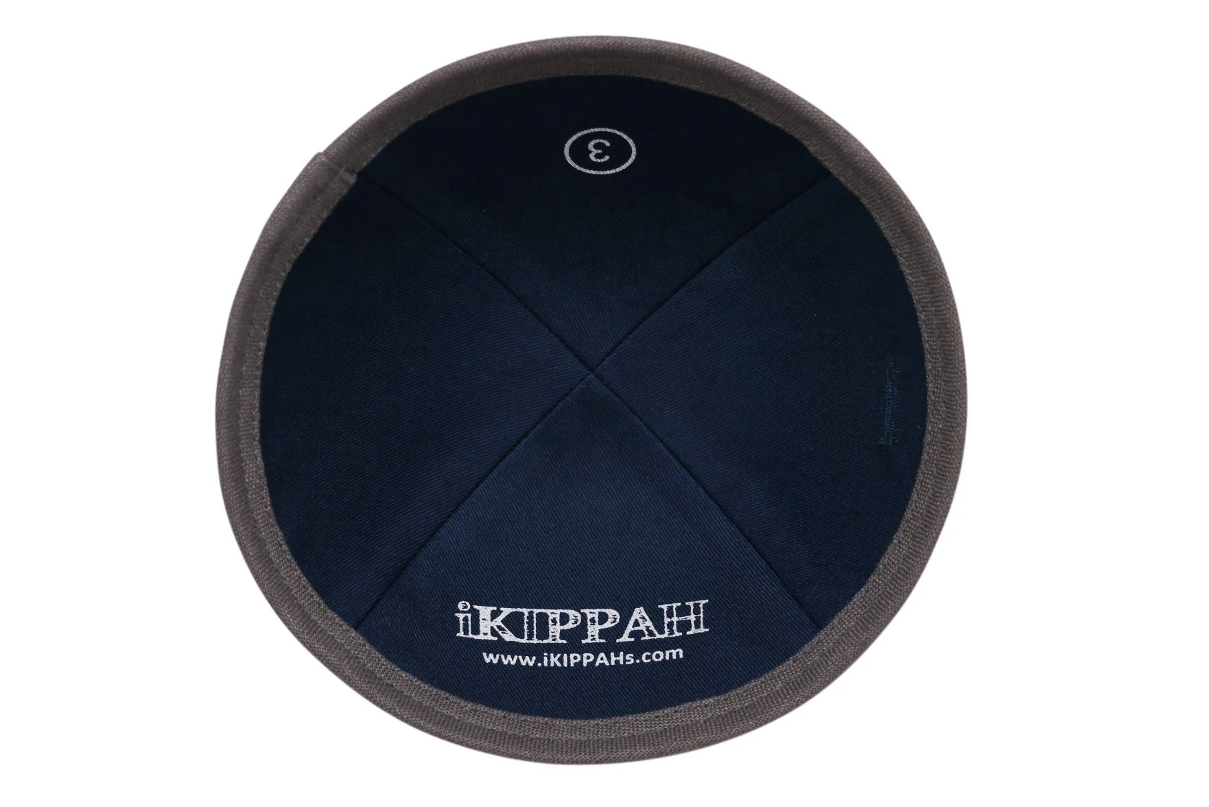 IKIPPAH GRAY LINEN YARMULKE - Image 3